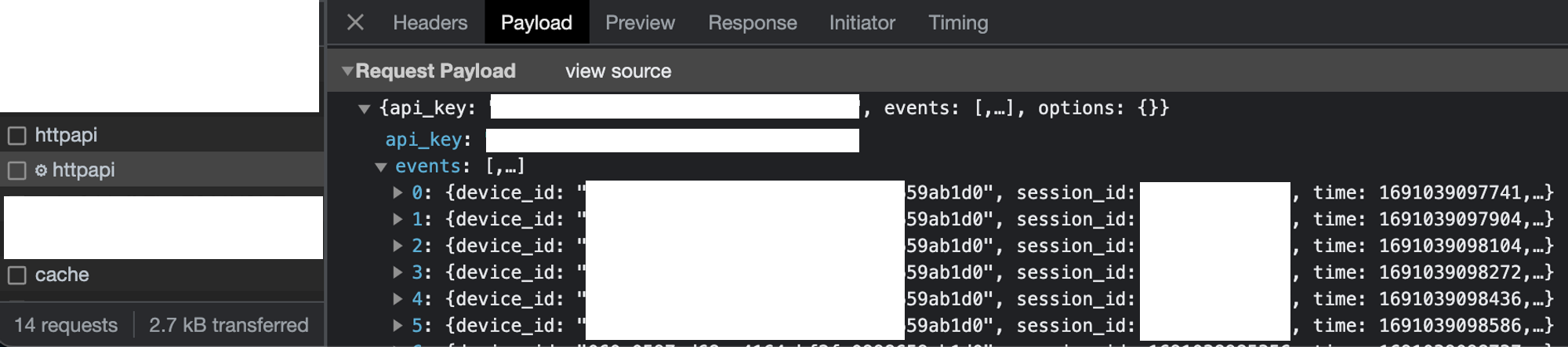Amplitude Network Request