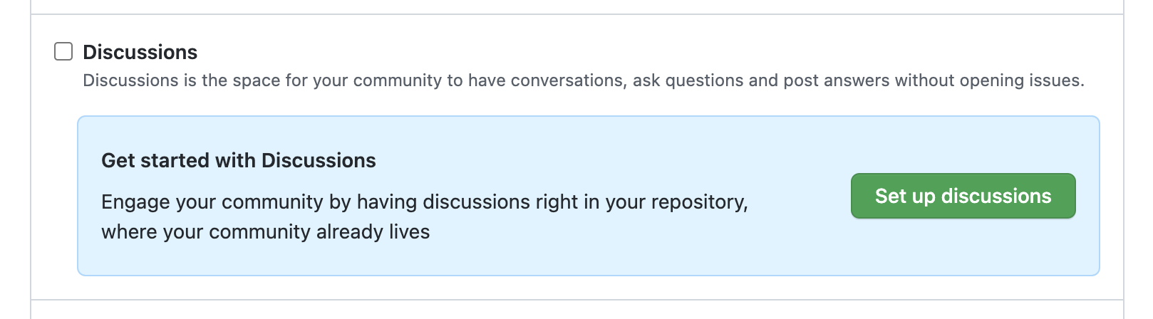 Discussions 활성화